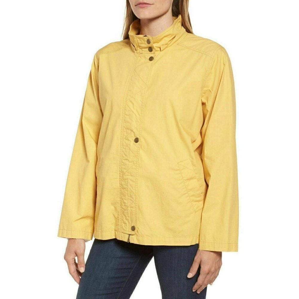 Caslon Women's Petite Yellow Short Techy Cotton Parka Size XXS - Picture 1 of 11